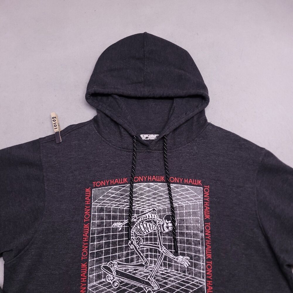 Hawk Casual Pullover Long Sleeve Hoodie Mens Size Medium M Gray